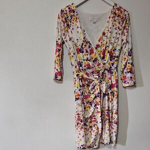 Jessica Simpson Orange Red Wrap Sundress V-Neck